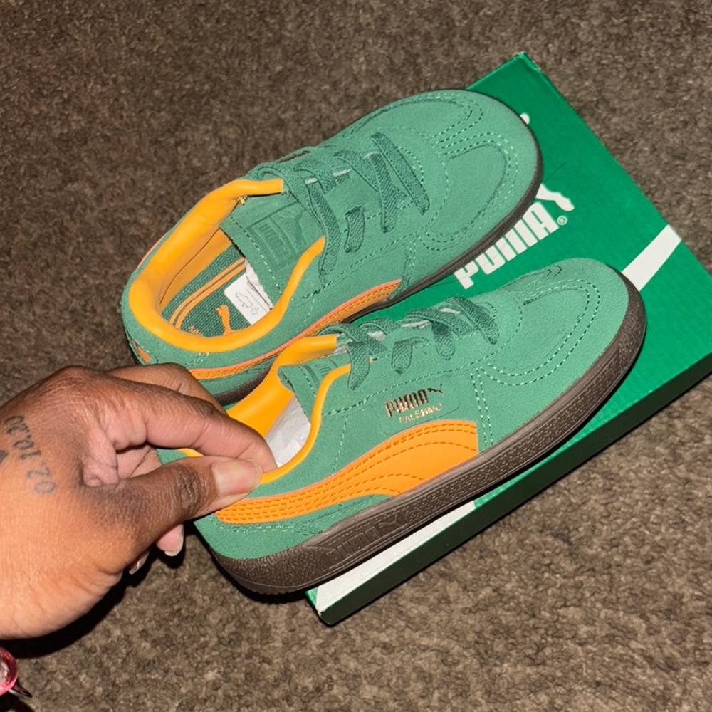Puma Green and Orange Sneakers